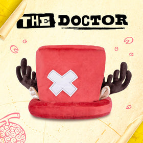 One Piece Chopper plush hat side view showcases fuzzy antlers and ears for photo ops.