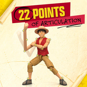 One Piece Luffy 6in Wanted Poster accessory enhances storytelling and display options.