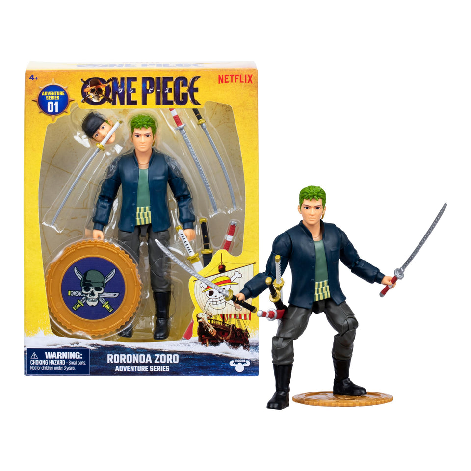 One Piece Zoro 6-inch action figure in a dynamic display pose.