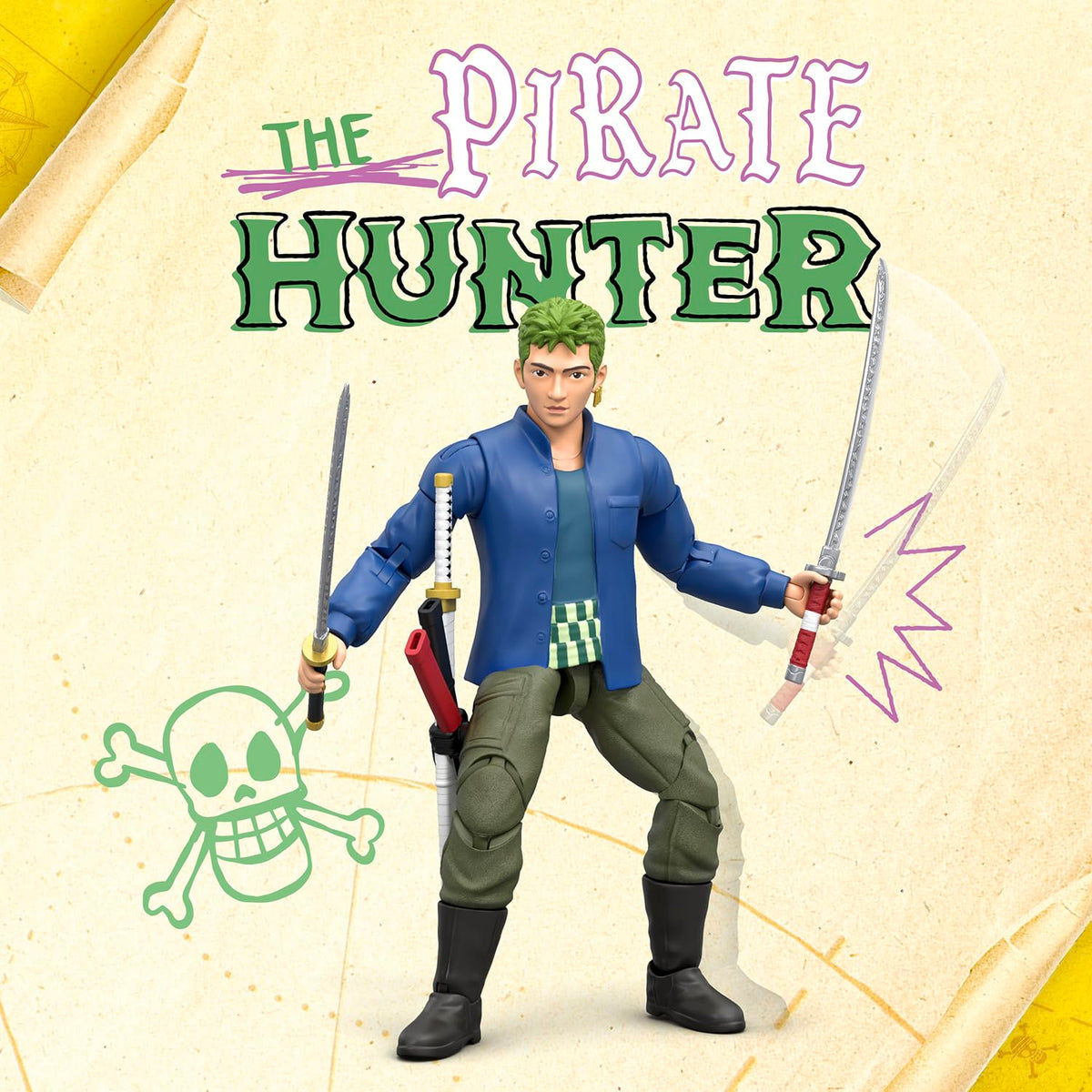One Piece Zoro swappable swords accessory for versatile battle poses.