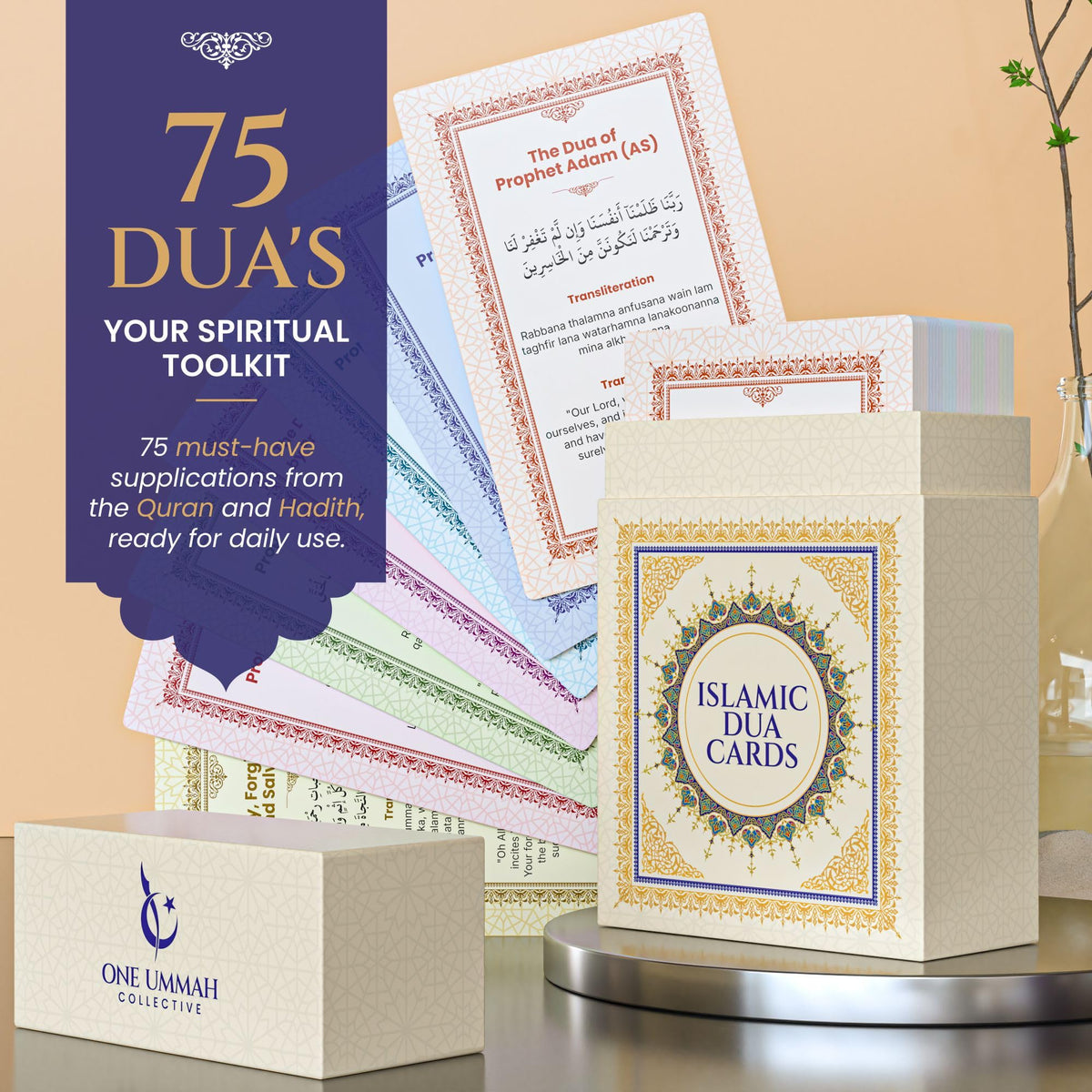 One Ummah Dua Cards color-coded by emotions for quick, moment-specific supplications