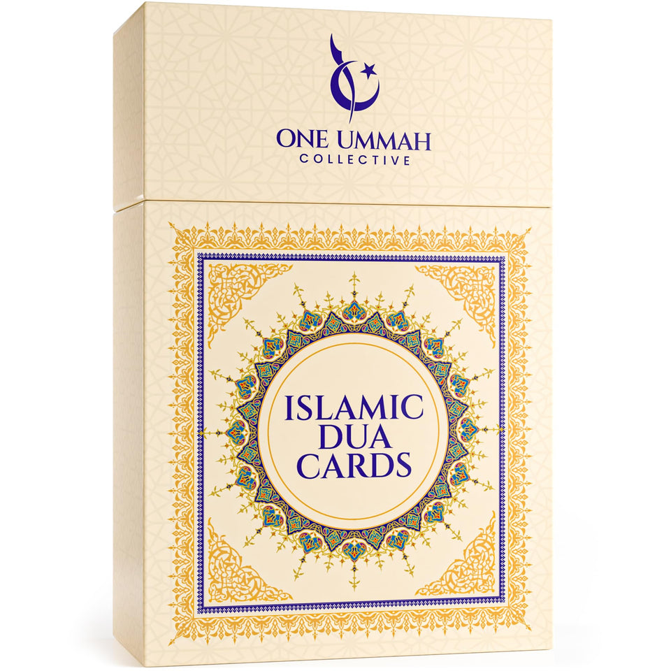 One Ummah Islamic Dua Cards front cover showcasing 75 duas for daily prayers