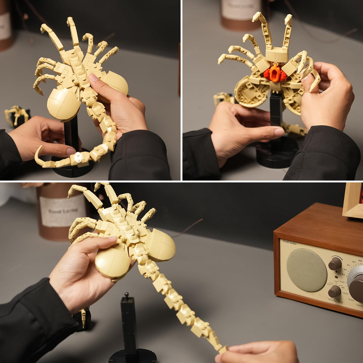 Onederbkk LEGO-compatible Facehugger model ready for imaginative builds and display.