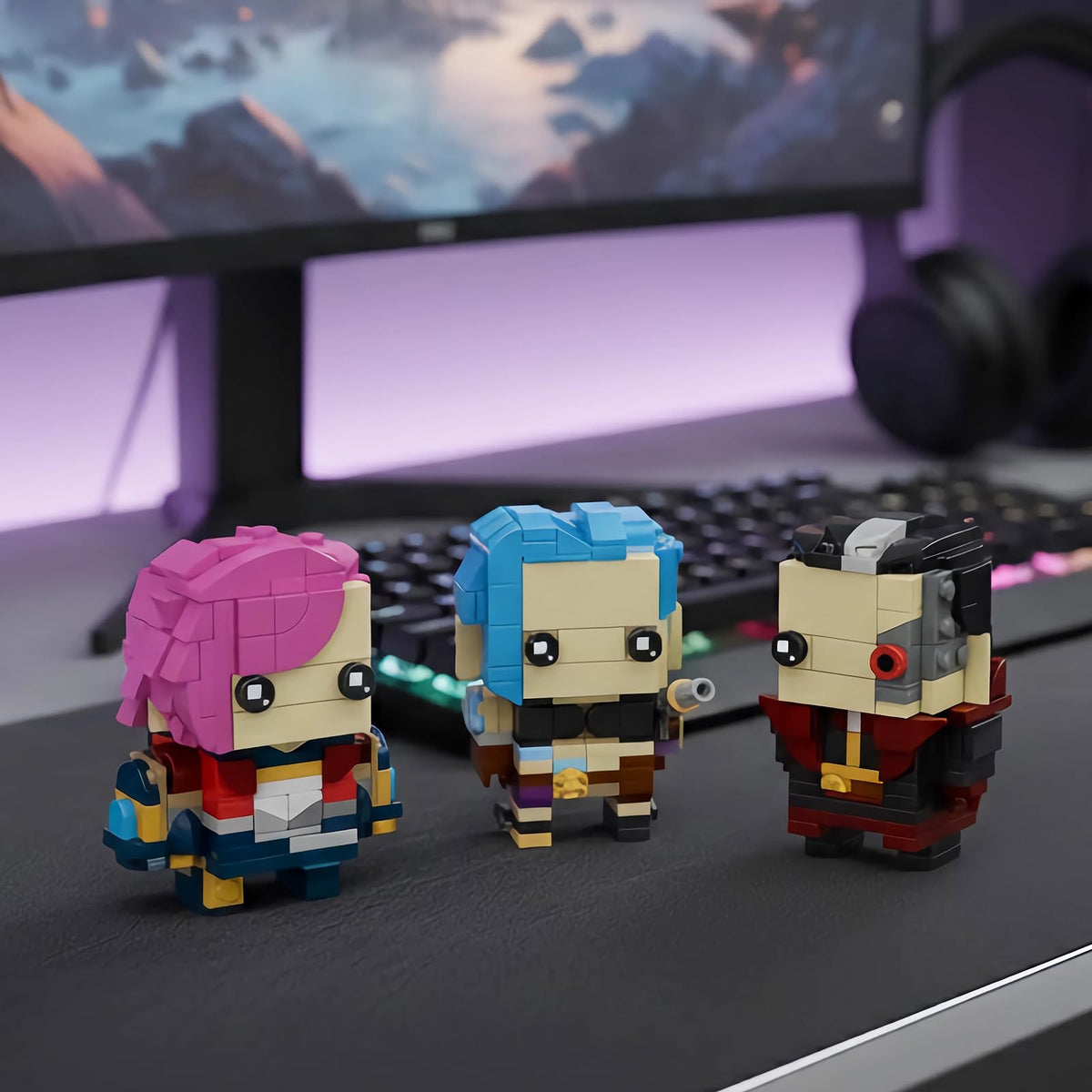 Onederbkk pink-haired punk brawler close-up showing bold colors for display.