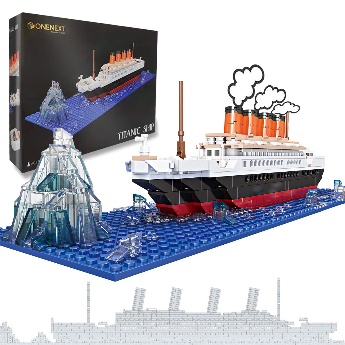 OneNext Titanic model hull exterior showing a sturdy, display-ready silhouette