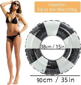 ONEPTY large 35x35 inch pool rings for lounging and sunbathing.