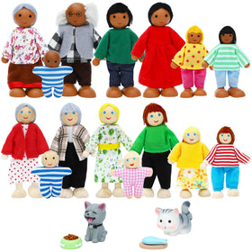 ONEST wooden dollhouse set grandparent figure for imaginative play and storytelling