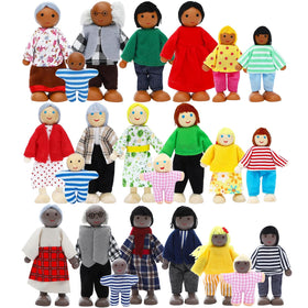ONEST wooden dollhouse family setup for imaginative storytelling.