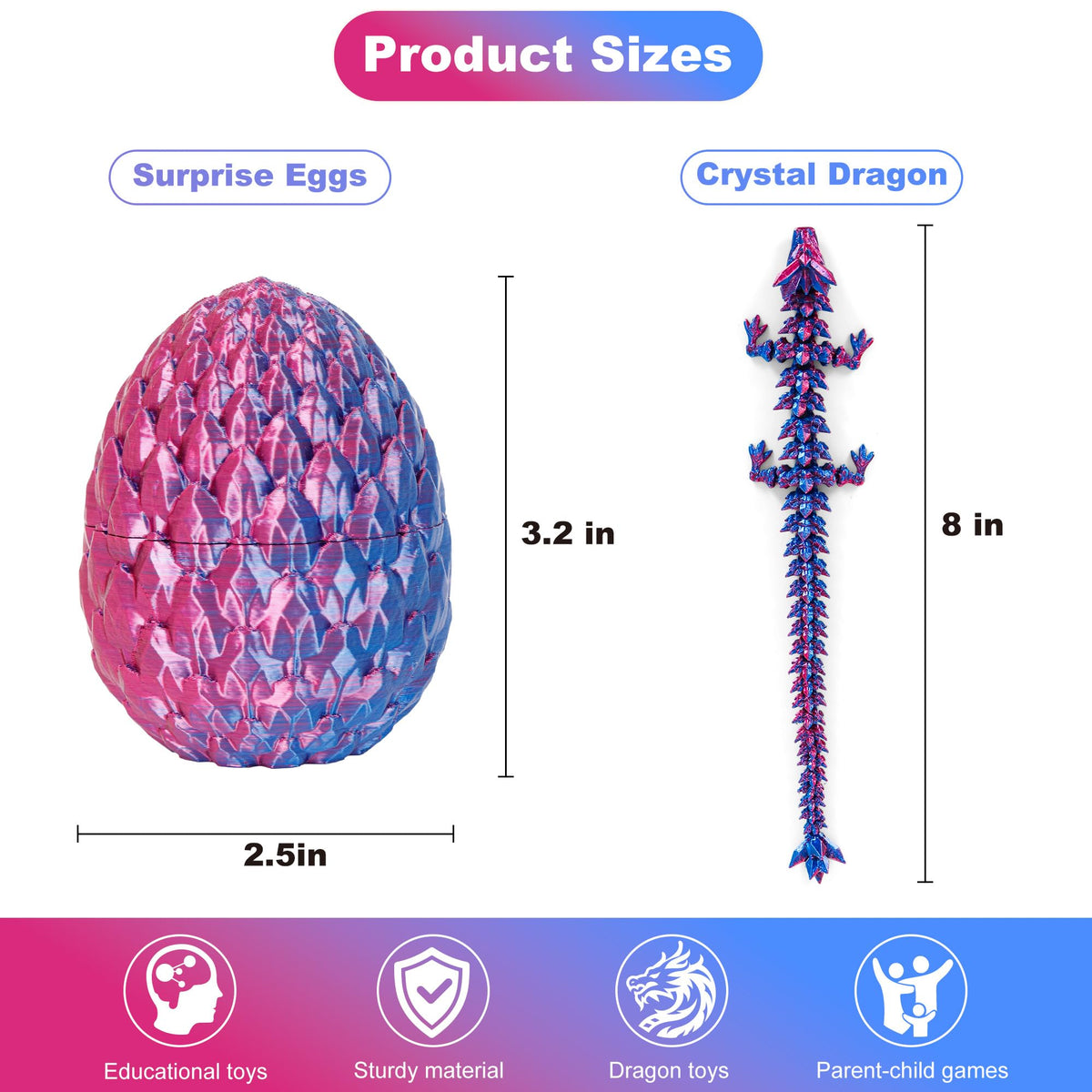 ONEVIVE dragon inside egg shows articulations for interactive play.