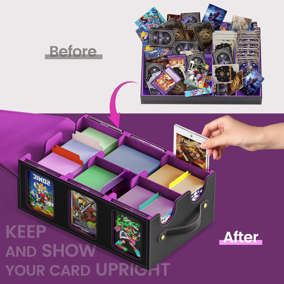 Oneyus removable dividers help label sections for organized storage.