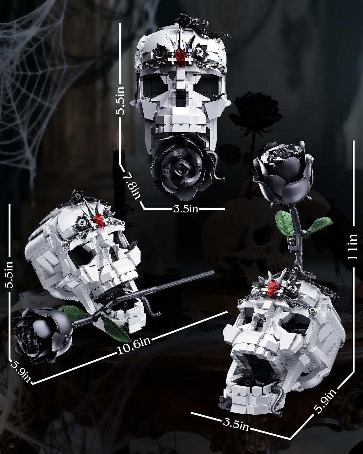 ONIMISC 698-piece build process highlights moderate difficulty for adults and gothic fans