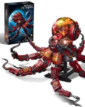 ONIMISC mechanical octopus assembly highlighting 882 blocks for a detailed steampunk model