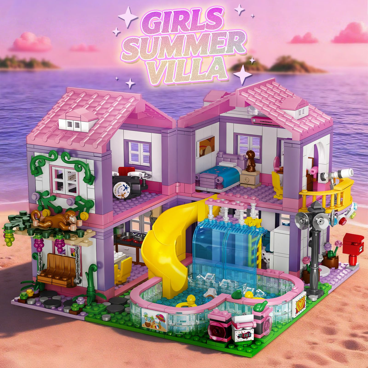 ONIMISC pool area scene encourages role-play and social building games.