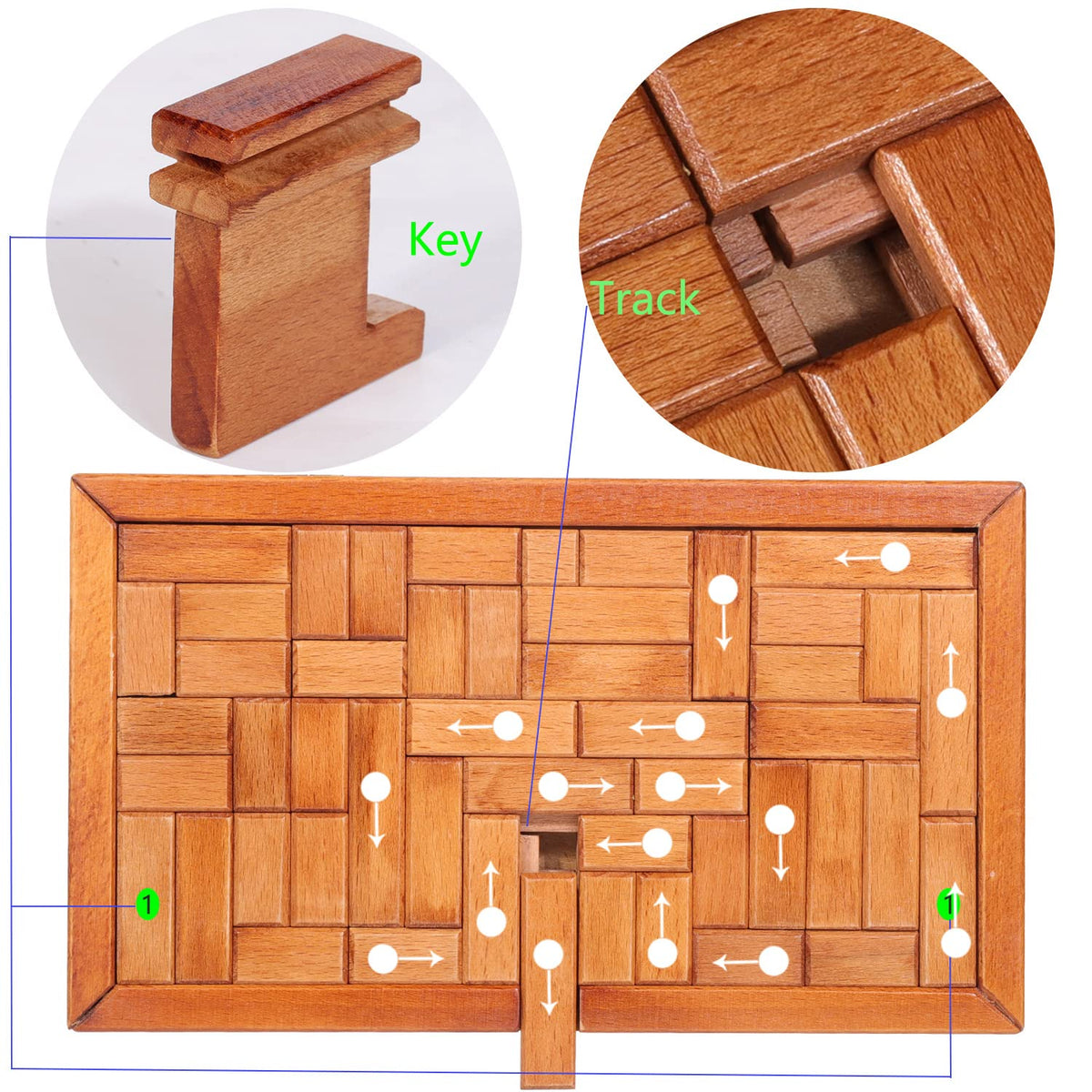 Onietoiy beech wood puzzle box close-up with smooth finish