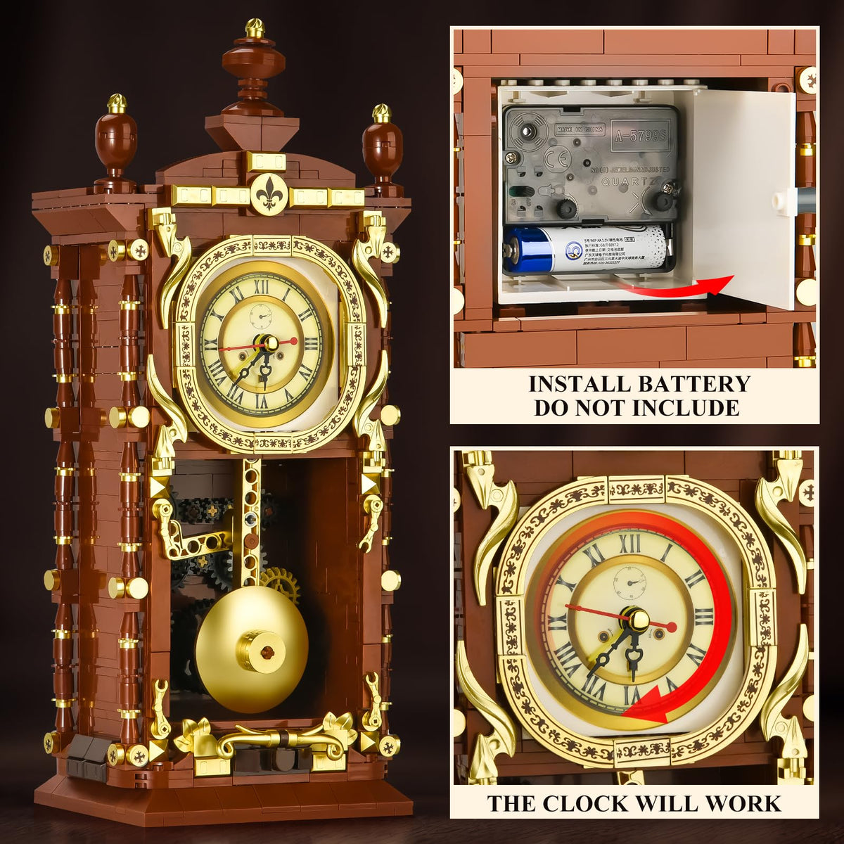 ONITUOFO Retro Clock assembly kit supports mindful building.