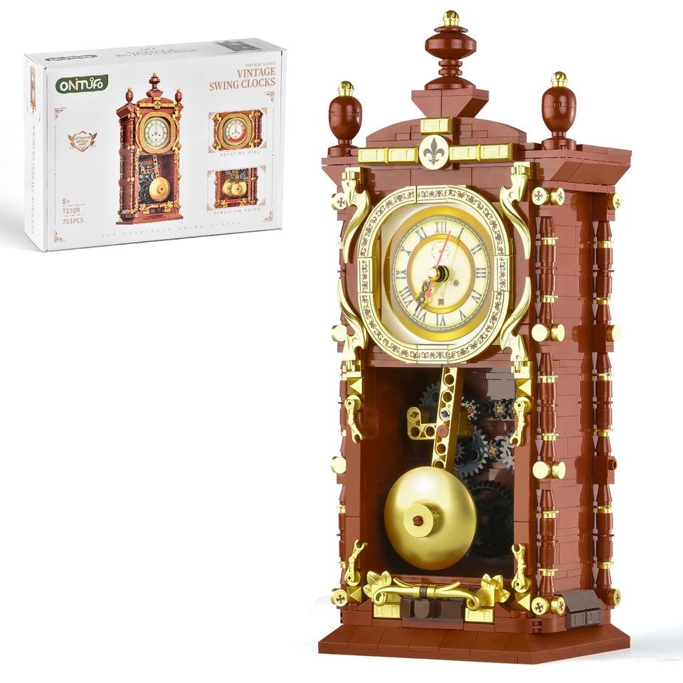 ONITUOFO Retro Clock with rotating gears elevates desk decor.