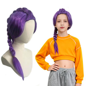 Onlookers purple braided wig 23-35 inch, ideal for anime cosplay and Halloween.