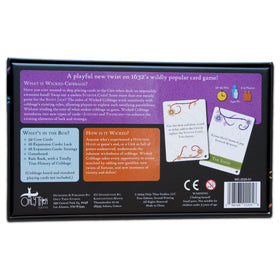 Only Then Studios Wicked Cribbage contents spread with 64 cards and compact board.