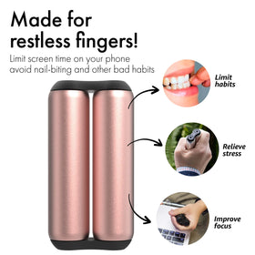 Portable rose gold ONO Roller perfect for travel and on the go focus.
