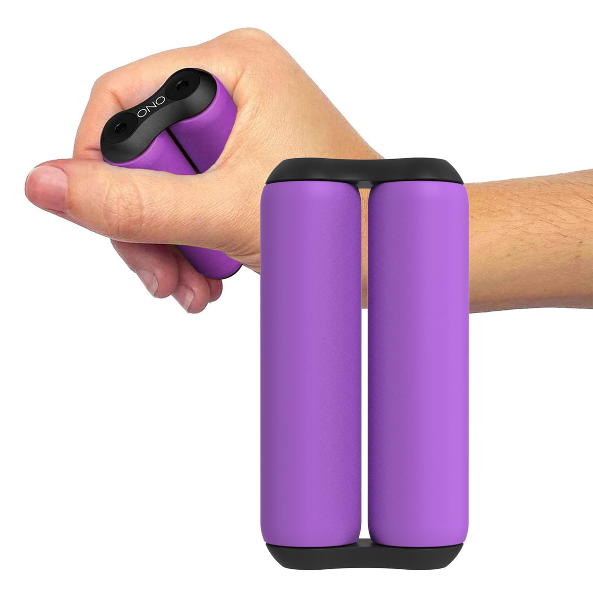 ONO Roller purple handheld fidget in use for tactile focus