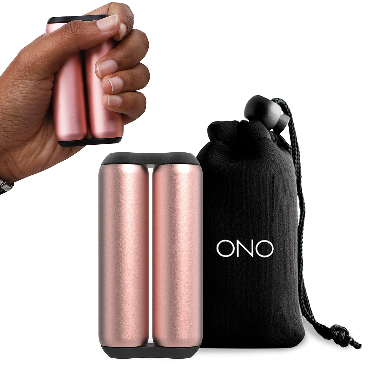 ONO Roller in rose gold with full-size aluminum build for durable fidgeting.