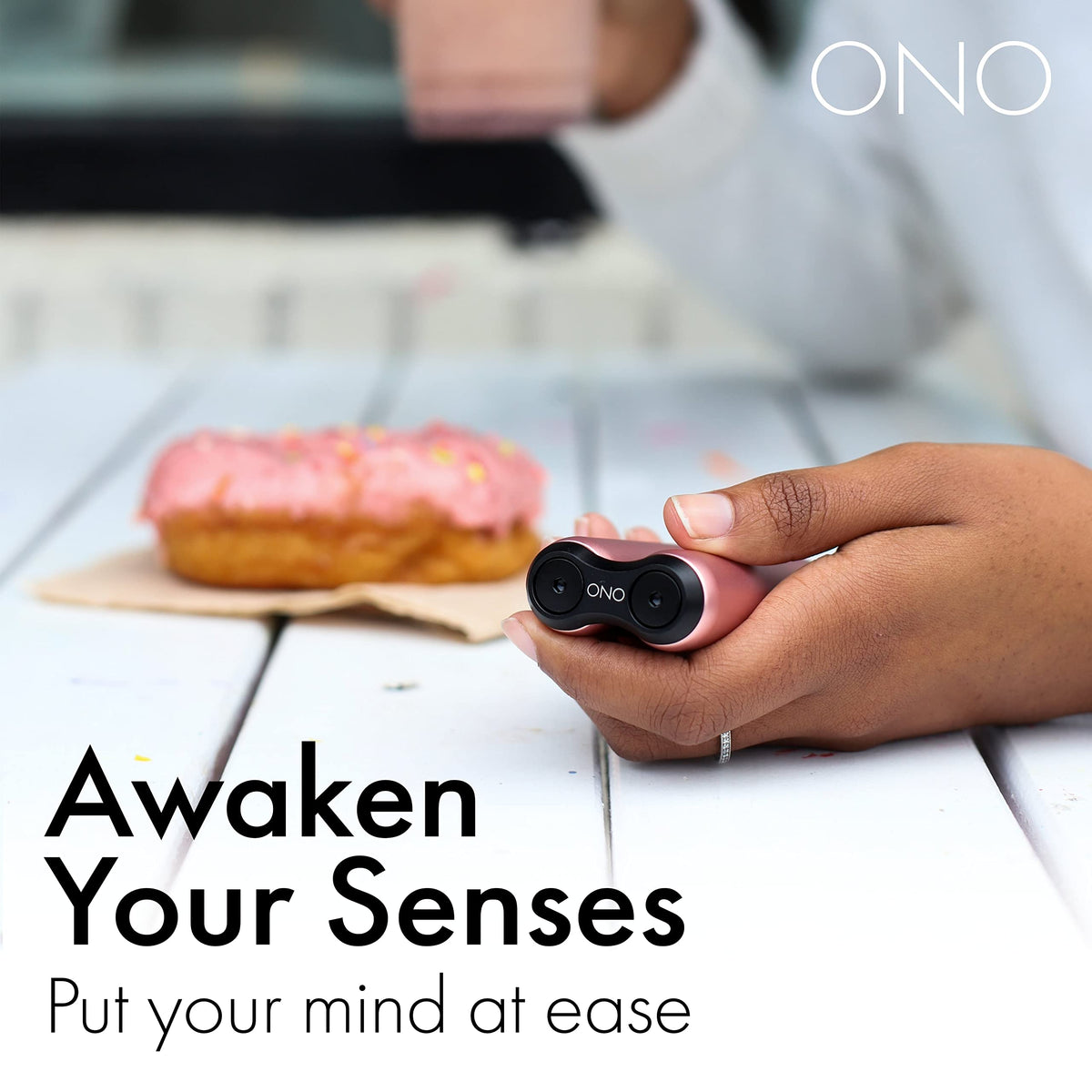Glossy rose gold surface reflects light, adding premium feel to ONO Roller.