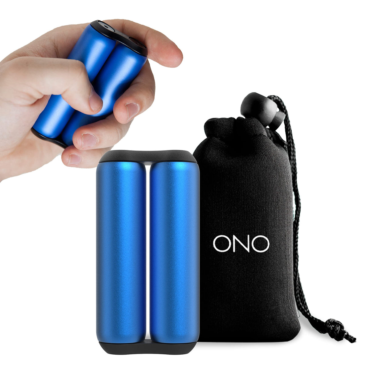 ONO Roller Sapphire handheld fidget in use, ideal for stress relief during work