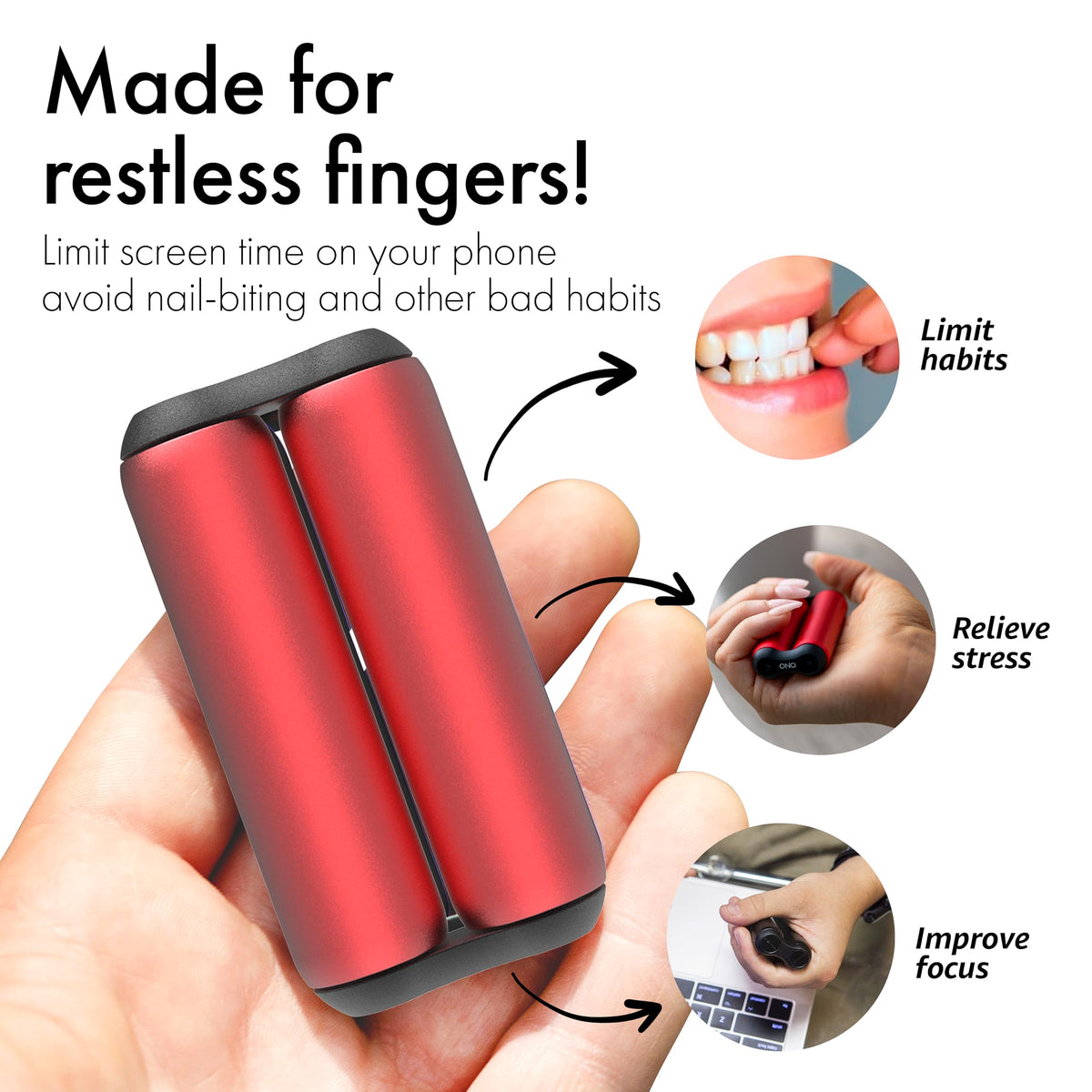ONO Roller side profile highlighting portable size for desk or commute use.