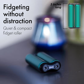 ONO Roller teal mini on desk setup promotes calm, steady attention