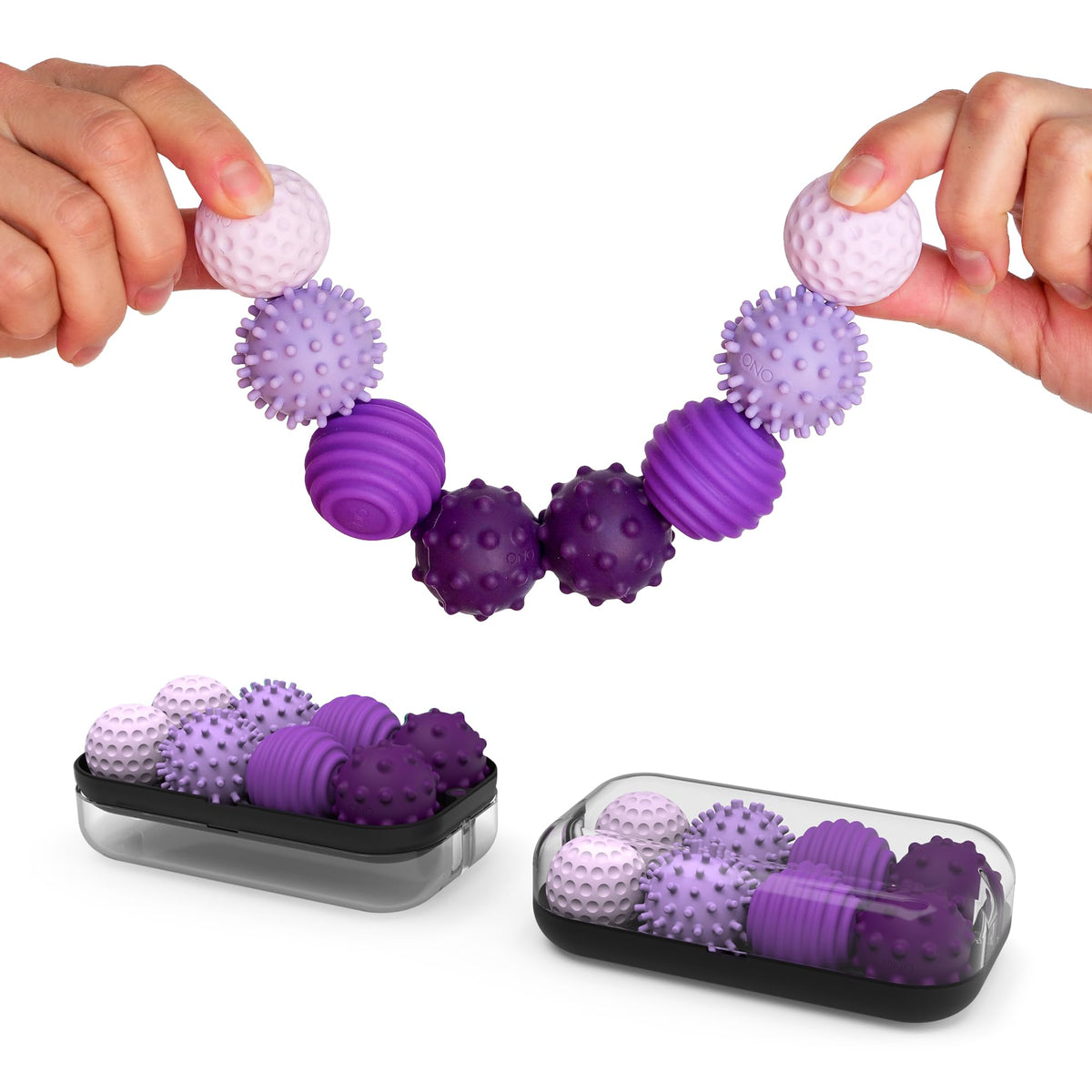 ONO Signets lavender 8-pack with tactile spheres for calm focus.
