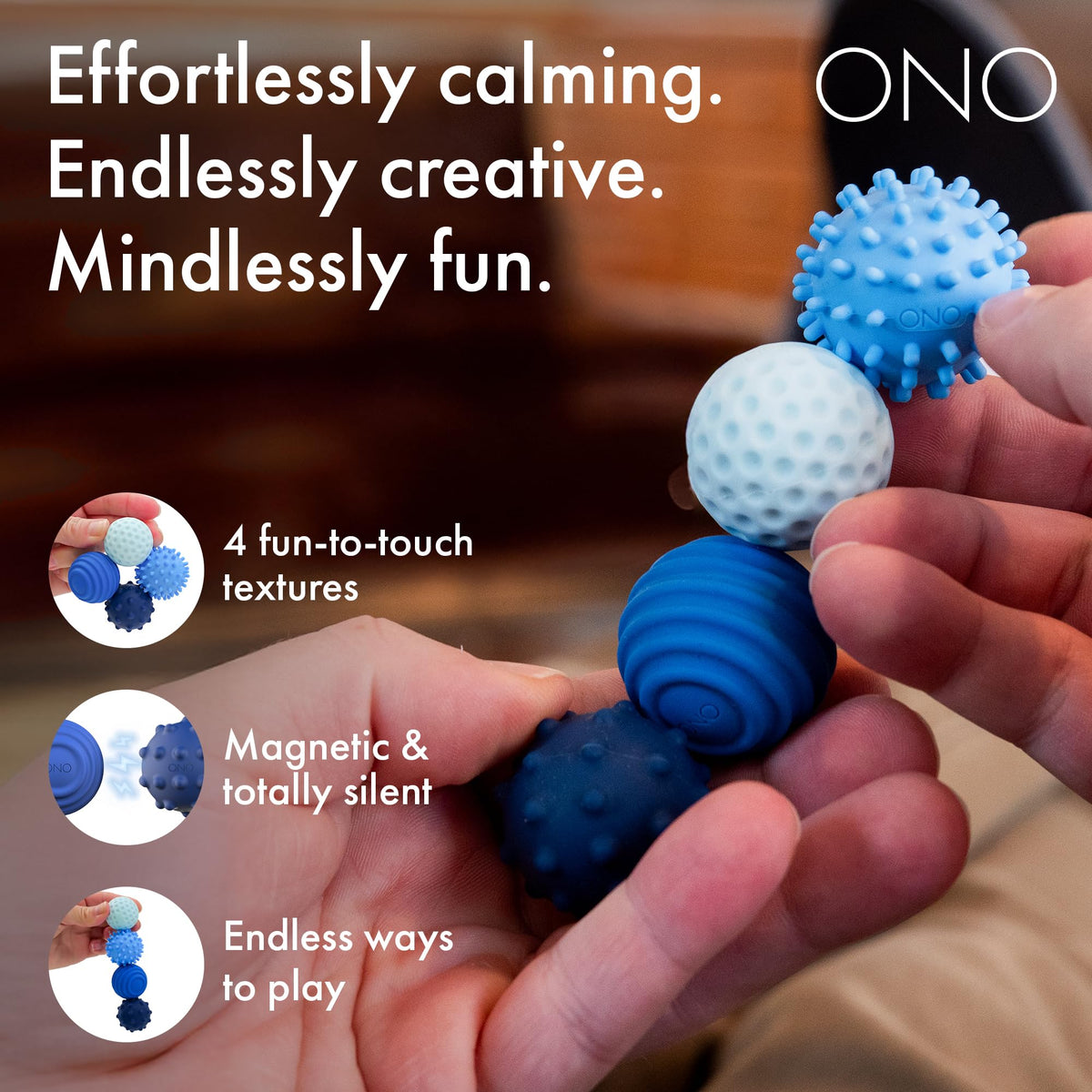 ONO Signets sapphire bumps texture for busy hands and tension relief
