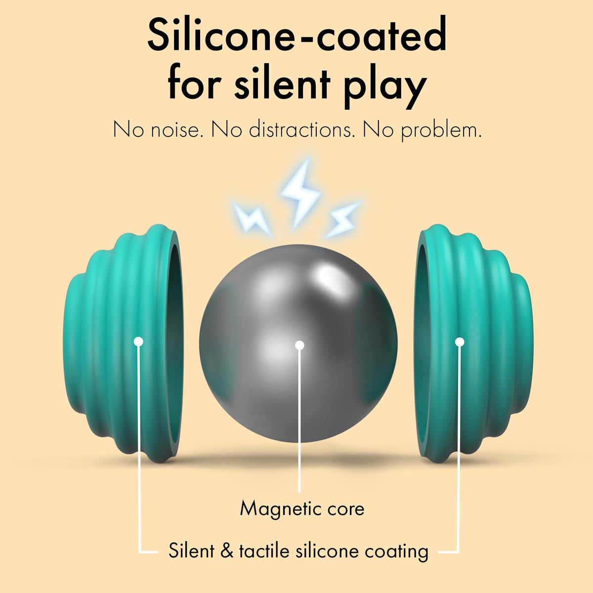 Closeup of ONO Signets 4-pack showing durable magnets and silicone