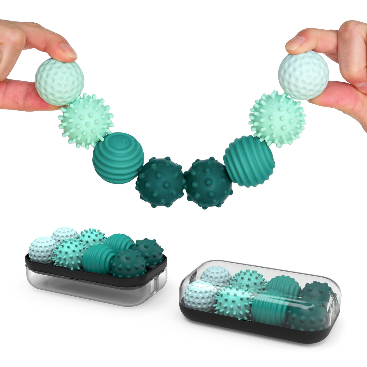 ONO Signets turquoise with dimple texture for tactile calm and focus during work