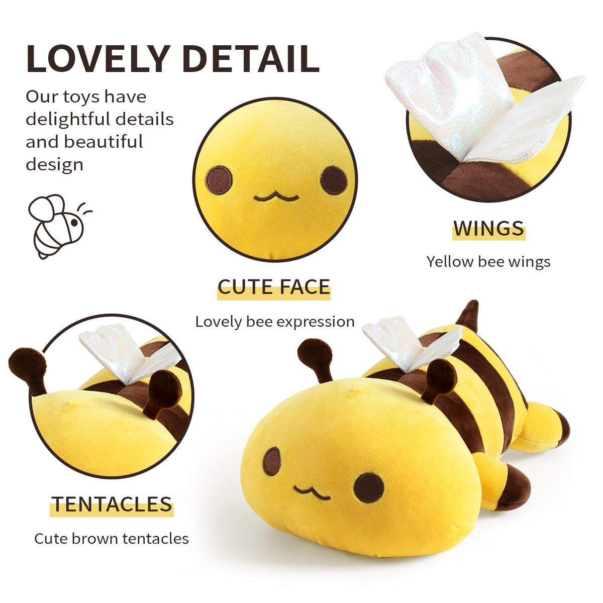 Onsoyours 13-inch Bee Pillow perfect for small bedrooms and travel