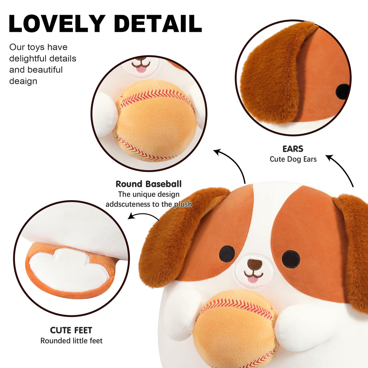 Onsoyours Beagle plush face detail showing friendly expression.