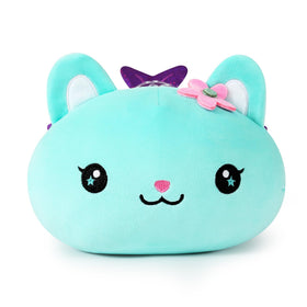 Onsoyours blue cat mermaid plush side view showcases soft, huggable texture.