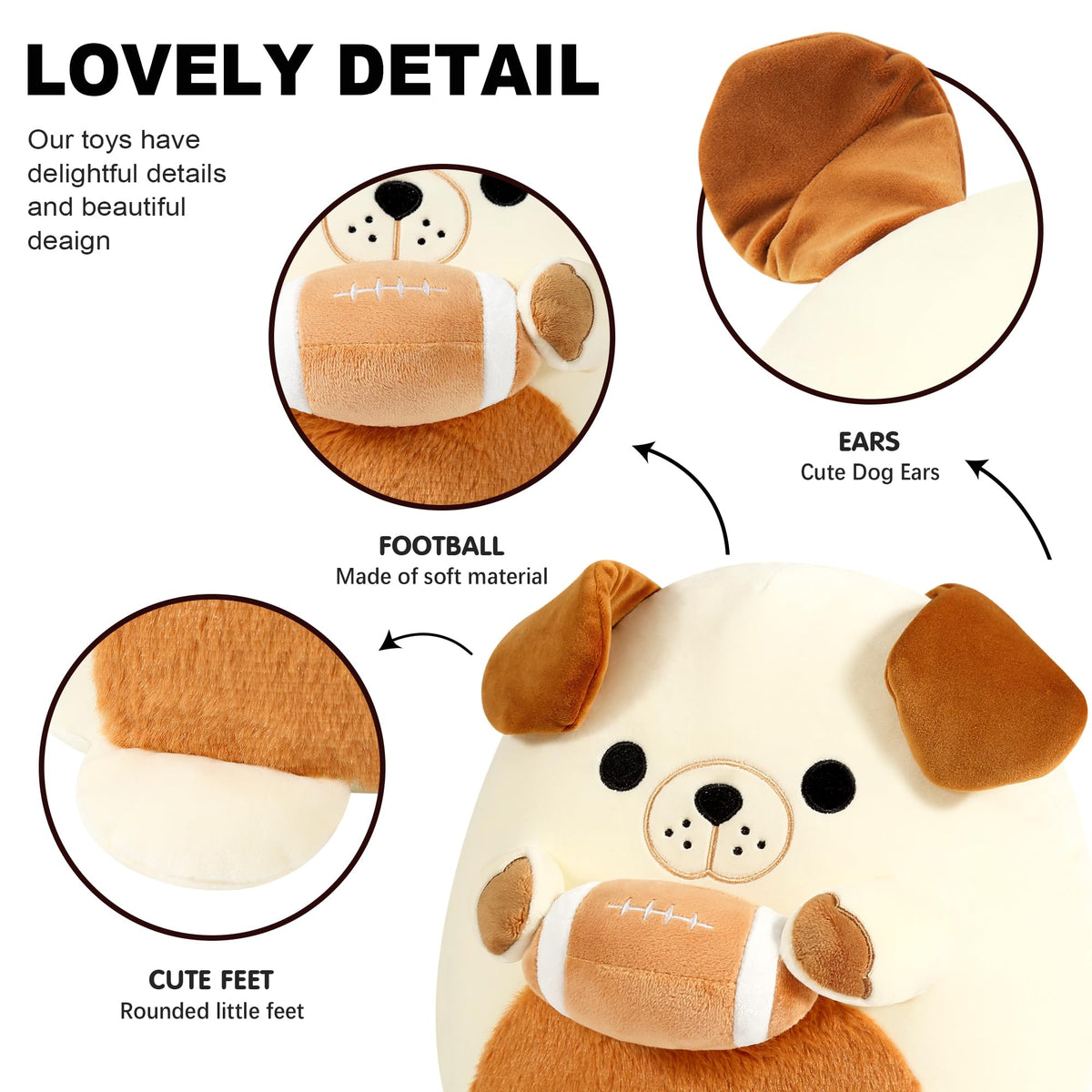 Onsoyours bulldog plush in a sitting pose, ideal desk companion or shelf decor.