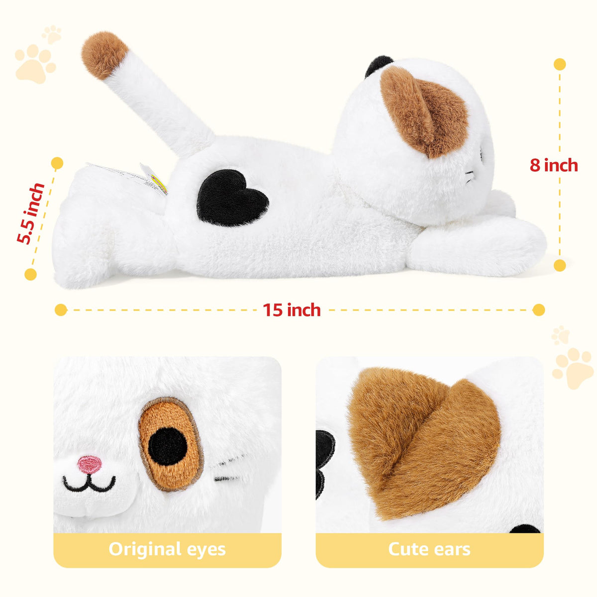 Onsoyours calico cat flaxseed weighted core adds comforting heft