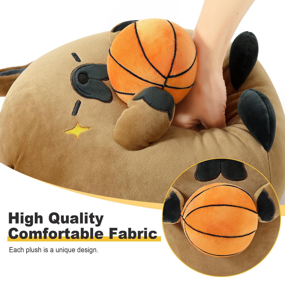 Onsoyours plush face detail with confident expression for character and collectibility.