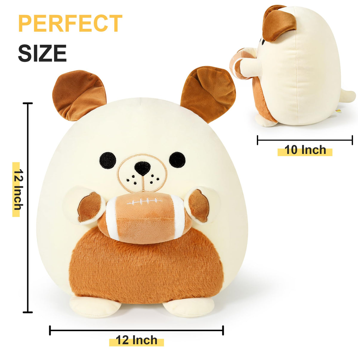 Onsoyours football plush used as sporty room decor and conversation starter.