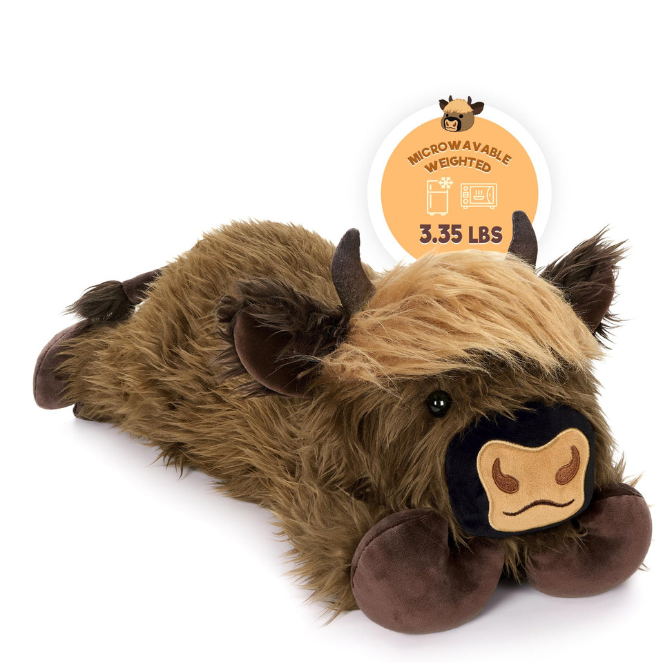 Onsoyours Highland Cow plush heat visual for cozy warmth and comfort