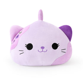Back view of Onsoyours Lavender Cat Plush showing heart decoration.