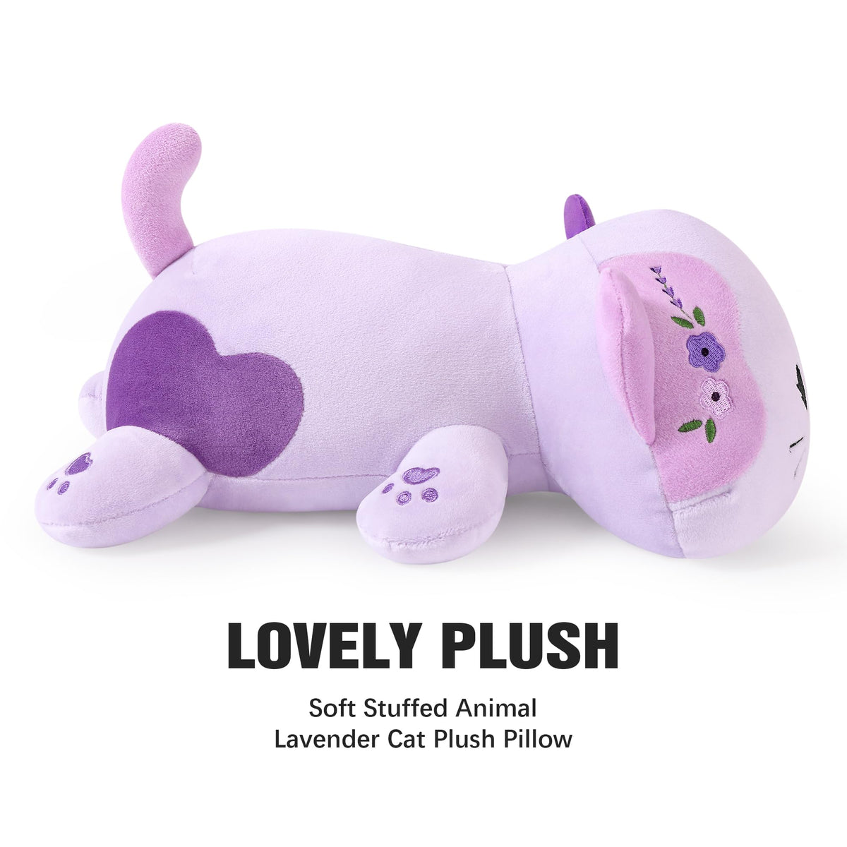 Onsoyours Lavender Cat Plush vacuum packaging ready for gifting.