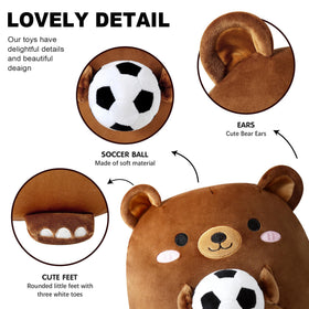 Onsoyours Bear Plush soccer ball detail; imaginative play.