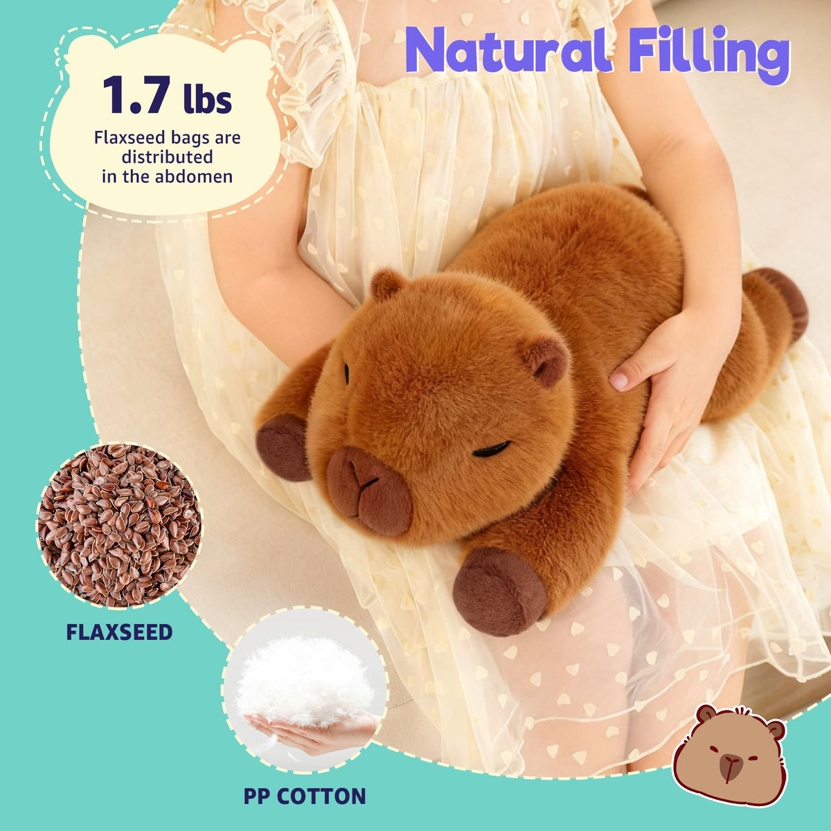 Onsoyours capybara plush heat-ready texture suited for neck and shoulders