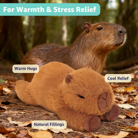 Onsoyours capybara microwavable plush setup showing warmth and cozy relaxation
