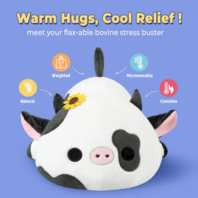 Onsoyours Sunflower Cow plush side angle highlights soft texture and comforting heft