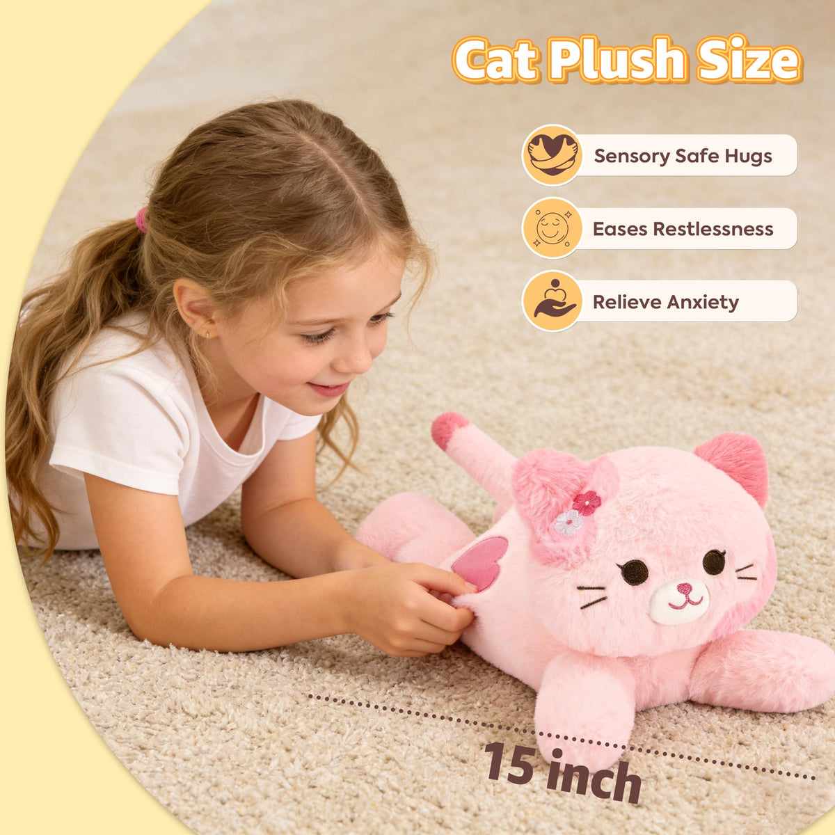 Onsoyours Sakura cat plushie soft fabric for gentle hugs
