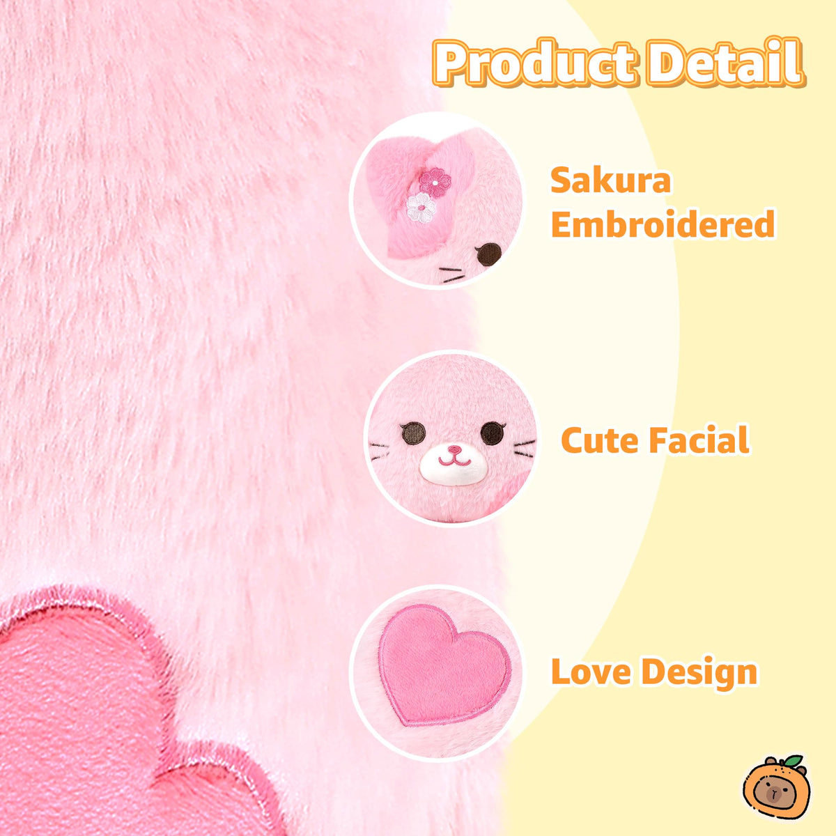 Onsoyours Sakura cat plushie packaging shown as gift-ready
