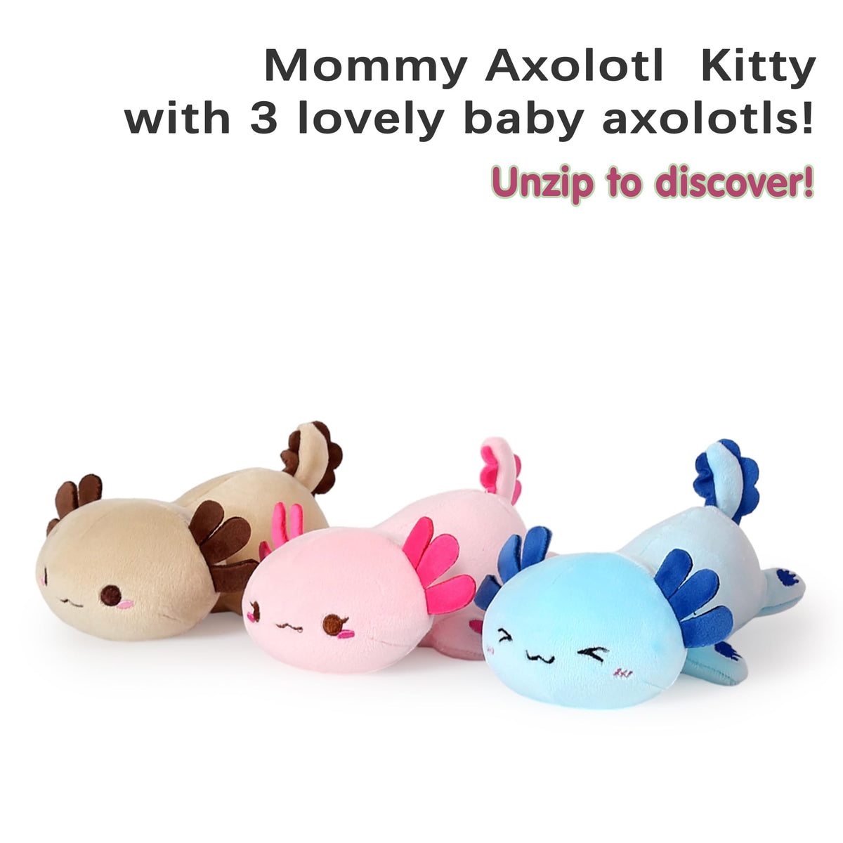 Onsoyours pink baby axolotl plush 5.9 inches, adds colorful decor and cuddle appeal
